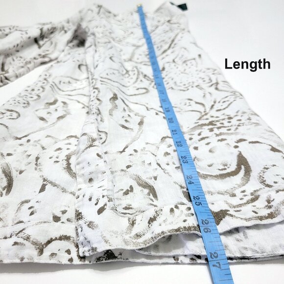 Lauren Ralph Lauren Womens Long Sleeve Top Size S White 100% Linen Floral Tunic - Picture 7 of 8